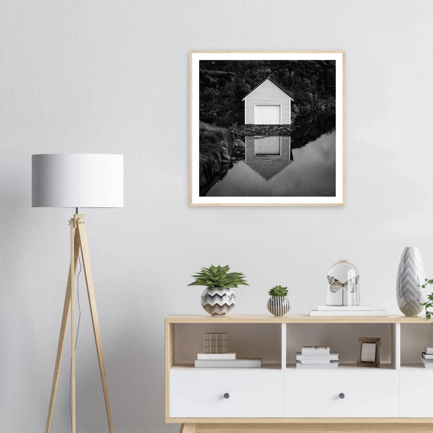 Naust på Øygarden | Premium plakat | Treramme - Danielfoto40x40 cm / 16x16″Premium plakat i matt papir -