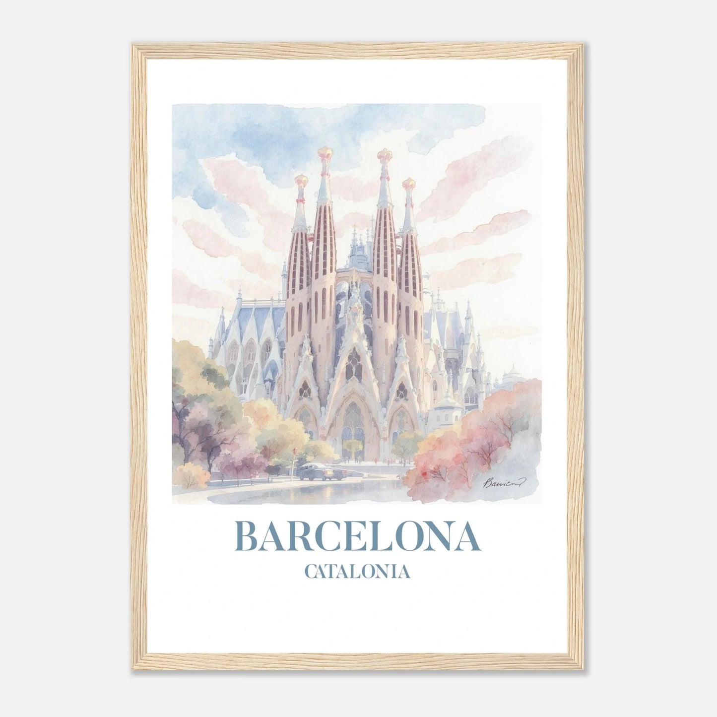 Barcelona | Premium plakat | Treramme - DanielfotoPremium plakat i matt papir med trerammeTreramme21x29.7 cm / 8x12"