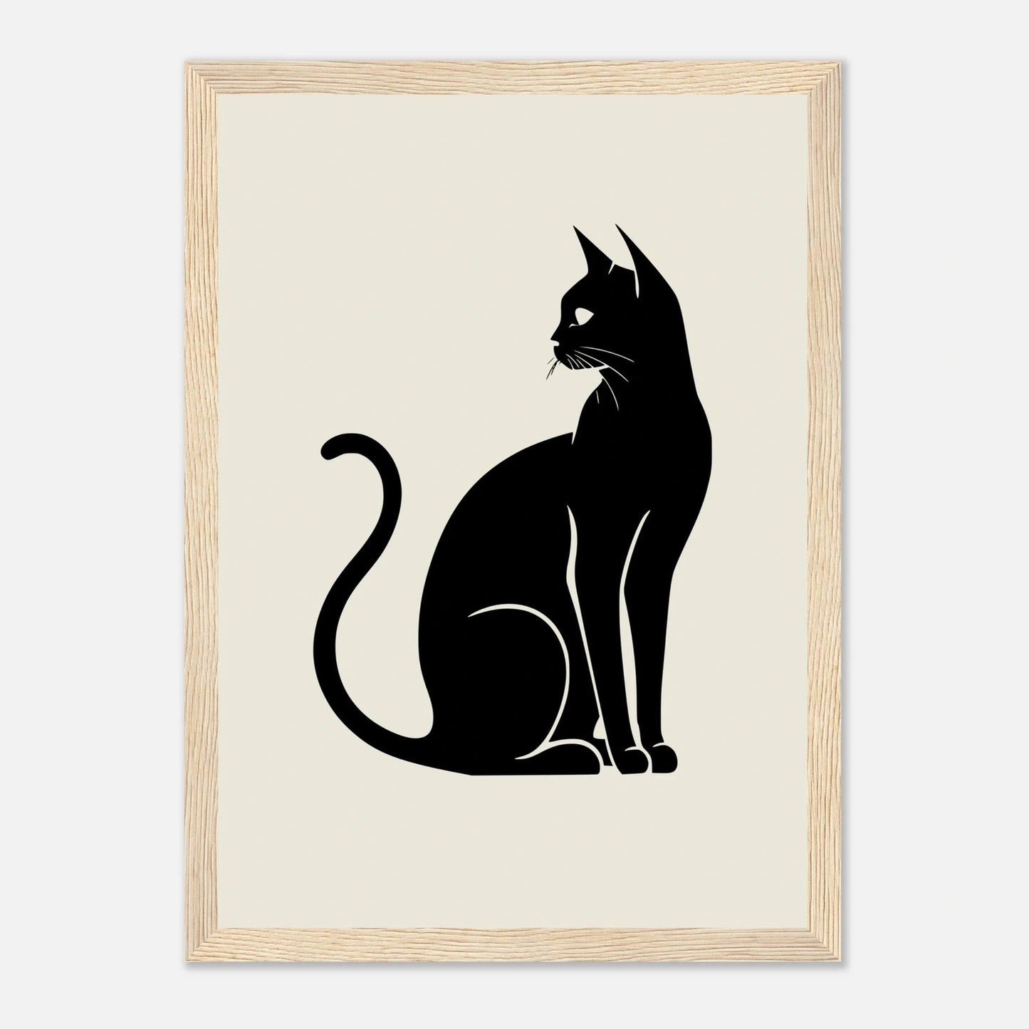 Svart katt silhuett | Premium plakat | Treramme - DanielfotoTreramme21x29.7 cm / 8x12"