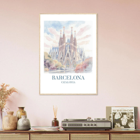 Barcelona | Premium plakat | Treramme - DanielfotoPremium plakat i matt papir med trerammeHvit ramme21x29.7 cm / 8x12"