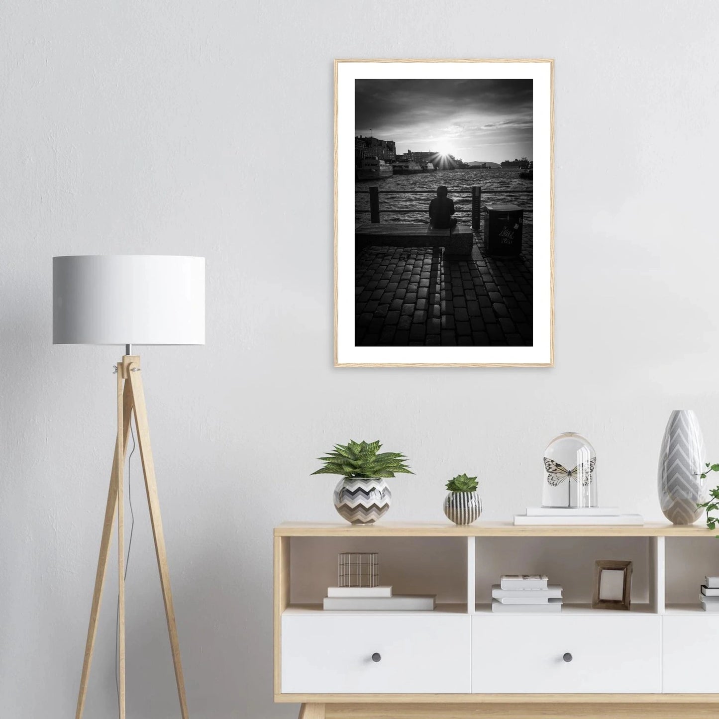 Solnedgang ved Fisketorget i Bergen | Premium plakat | Treramme - DanielfotoUten ramme21x29.7 cm / 8x12"