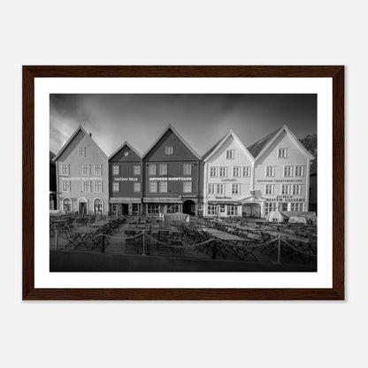Bryggen i Bergen | Premium plakat | Treramme - Danielfoto21x29.7 cm / 8x12"Mørk treramme