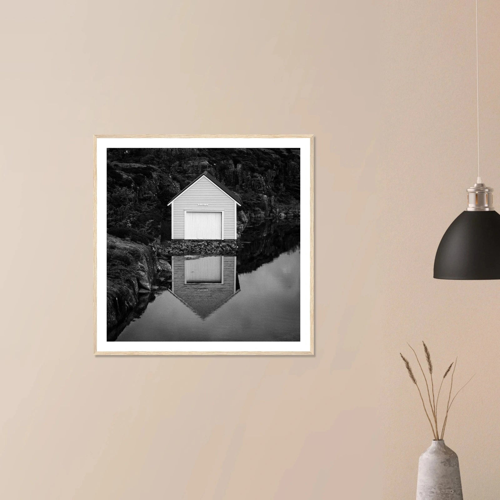 Naust på Øygarden | Premium plakat | Treramme - Danielfoto40x40 cm / 16x16″Premium plakat i matt papir - 