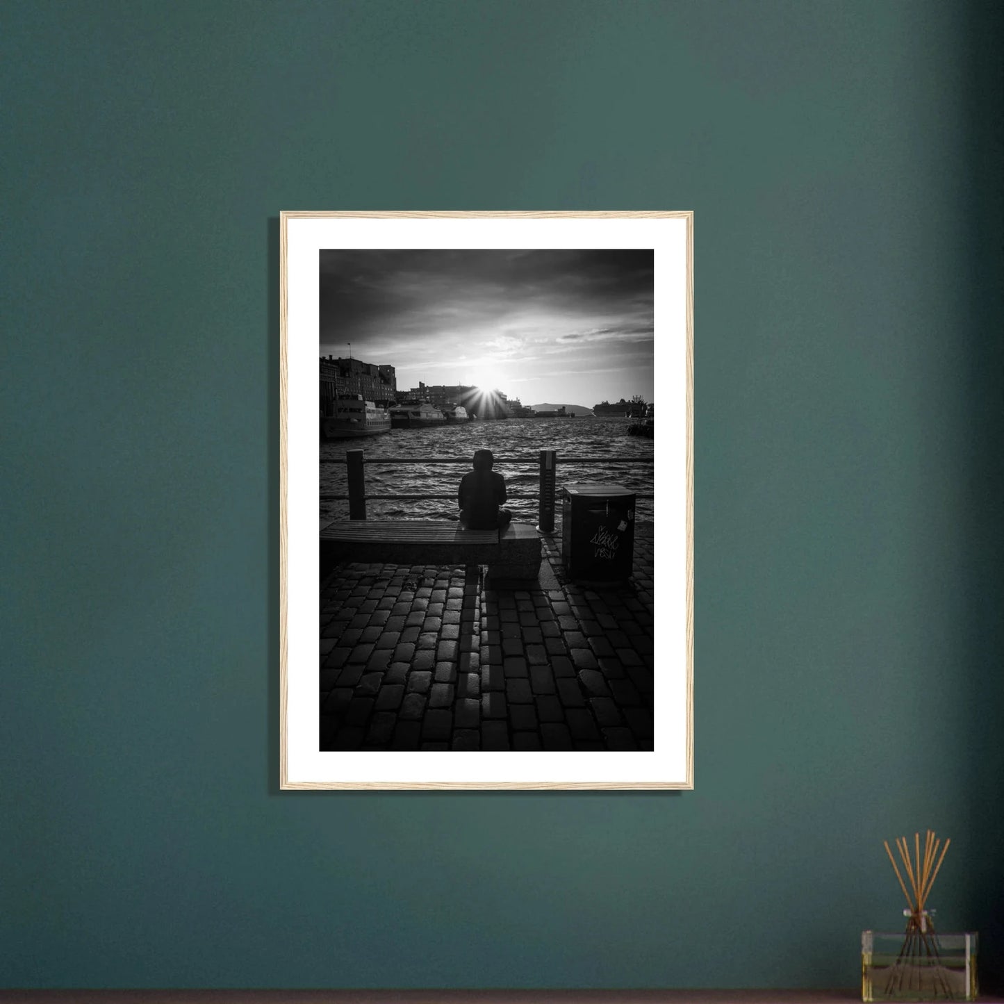 Solnedgang ved Fisketorget i Bergen | Premium plakat | Treramme - DanielfotoUten ramme21x29.7 cm / 8x12"
