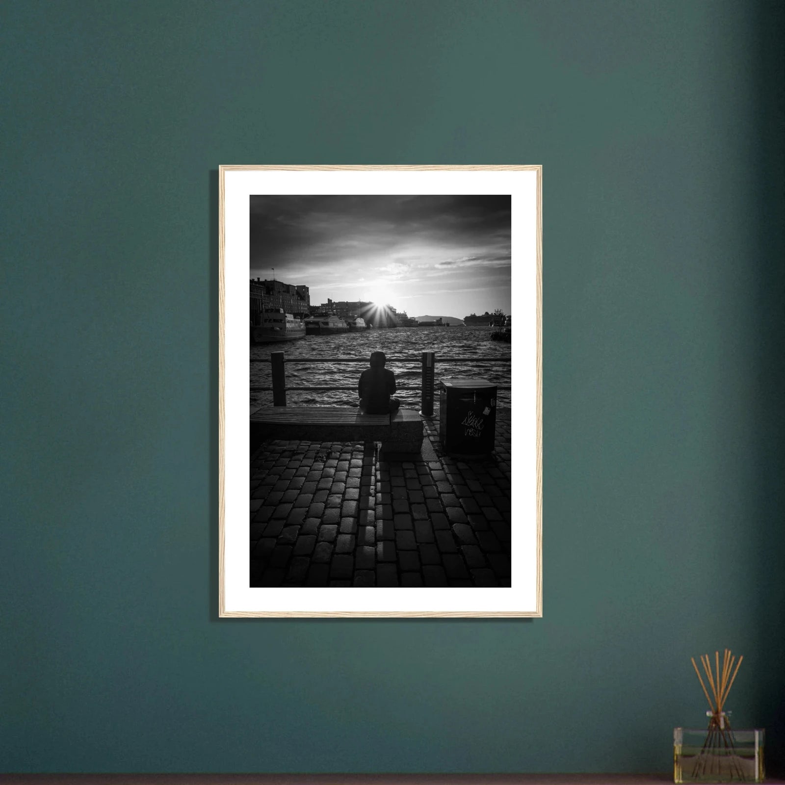 Solnedgang ved Fisketorget i Bergen | Premium plakat | Treramme - DanielfotoUten ramme21x29.7 cm / 8x12"