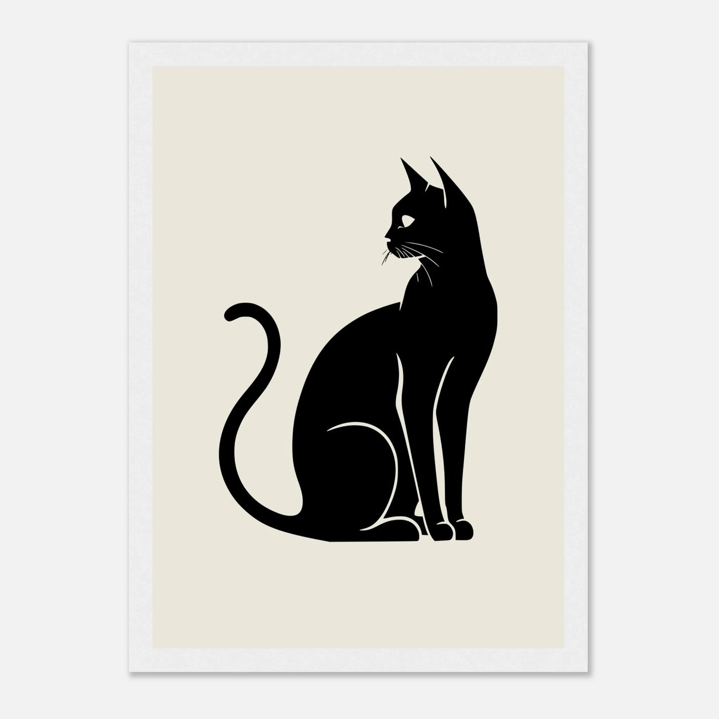 Svart katt silhuett | Premium plakat | Treramme - DanielfotoHvit ramme21x29.7 cm / 8x12"