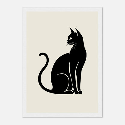 Svart katt silhuett | Premium plakat | Treramme - DanielfotoHvit ramme21x29.7 cm / 8x12"