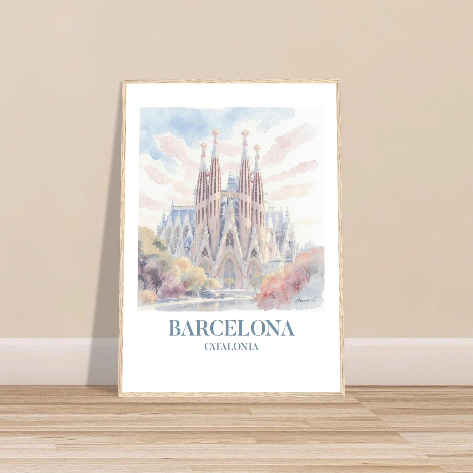 Barcelona | Premium plakat | Treramme - DanielfotoPremium plakat i matt papir med trerammeHvit ramme21x29.7 cm / 8x12"