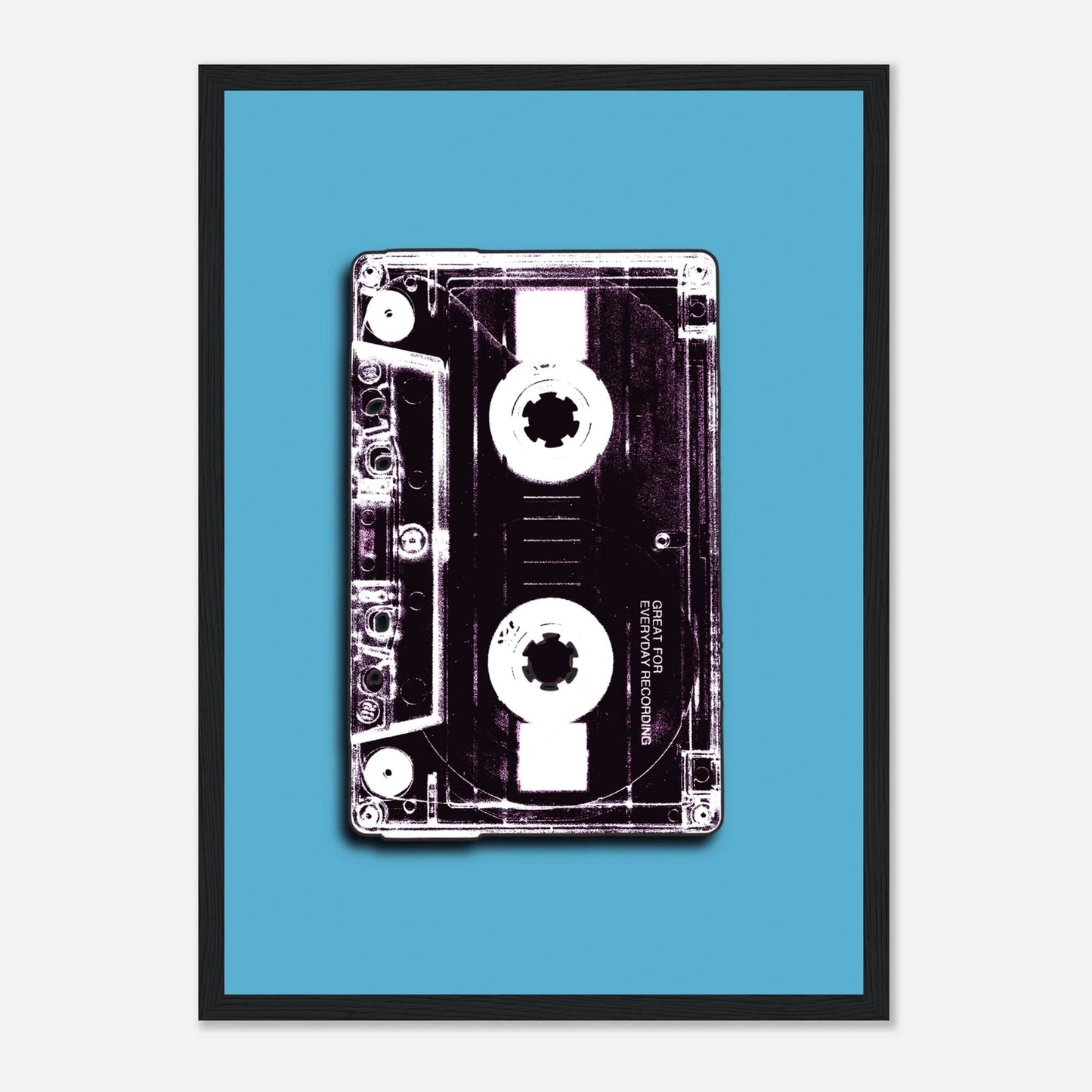 Retro kassett | 80‑talls vintage musikk veggkunst | Premium plakat | Treramme - DanielfotoSvart rammeA3 (29.7 x 42 cm)