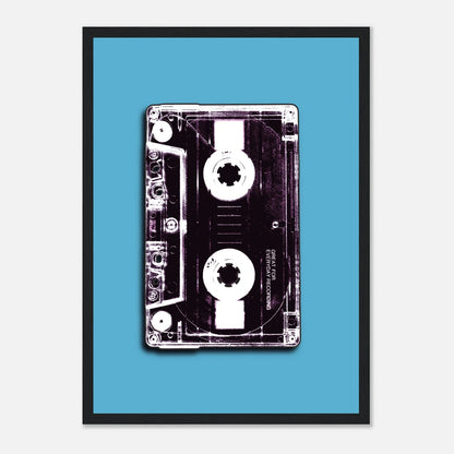 Retro kassett | 80‑talls vintage musikk veggkunst | Premium plakat | Treramme - DanielfotoSvart rammeA3 (29.7 x 42 cm)