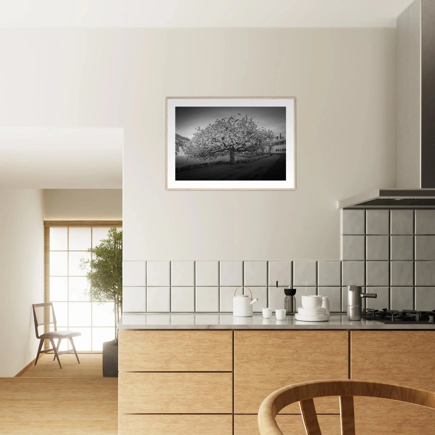 Kirsebærtre ved Festplassen i Bergen | Premium plakat | Treramme - DanielfotoSvart ramme21x29.7 cm / 8x12"