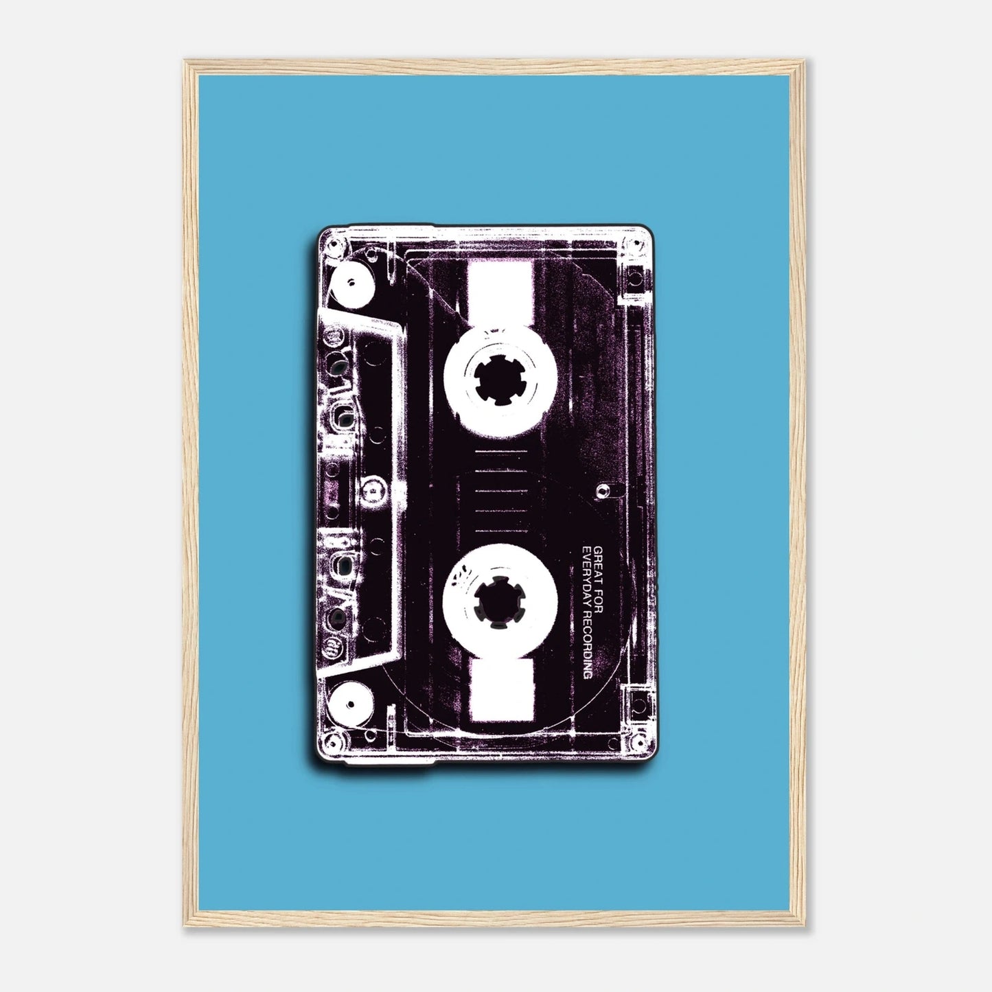 Retro kassett | 80‑talls vintage musikk veggkunst | Premium plakat | Treramme - DanielfotoTrerammeA2 (42 x 59.4 cm)