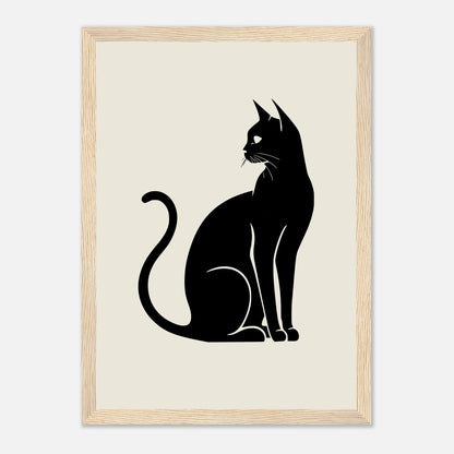 Svart katt silhuett | Premium plakat | Treramme - DanielfotoTreramme21x29.7 cm / 8x12"