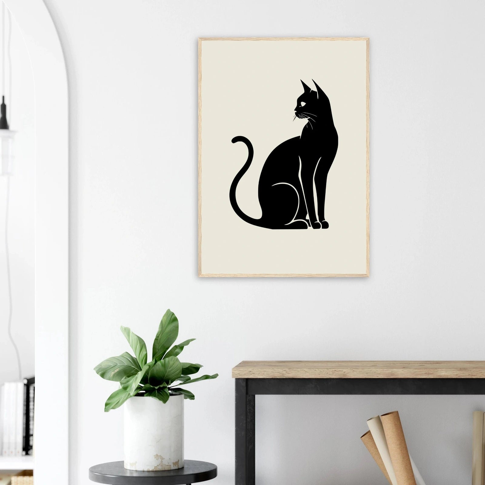 Svart katt silhuett | Premium plakat | Treramme - DanielfotoUten ramme21x29.7 cm / 8x12"
