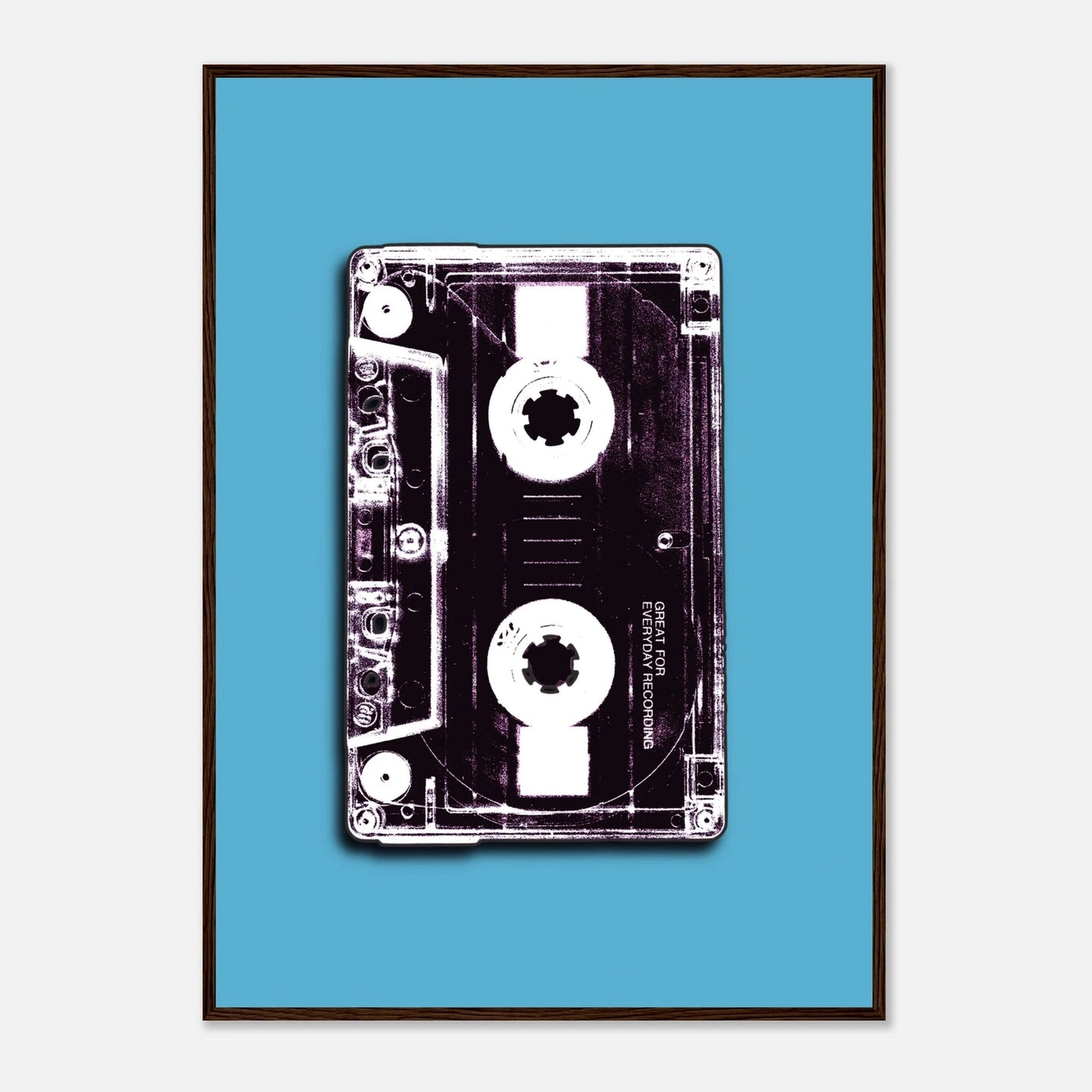 Retro kassett | 80‑talls vintage musikk veggkunst | Premium plakat | Treramme - DanielfotoMørk trerammeA1 (59.4 x 84.1 cm)