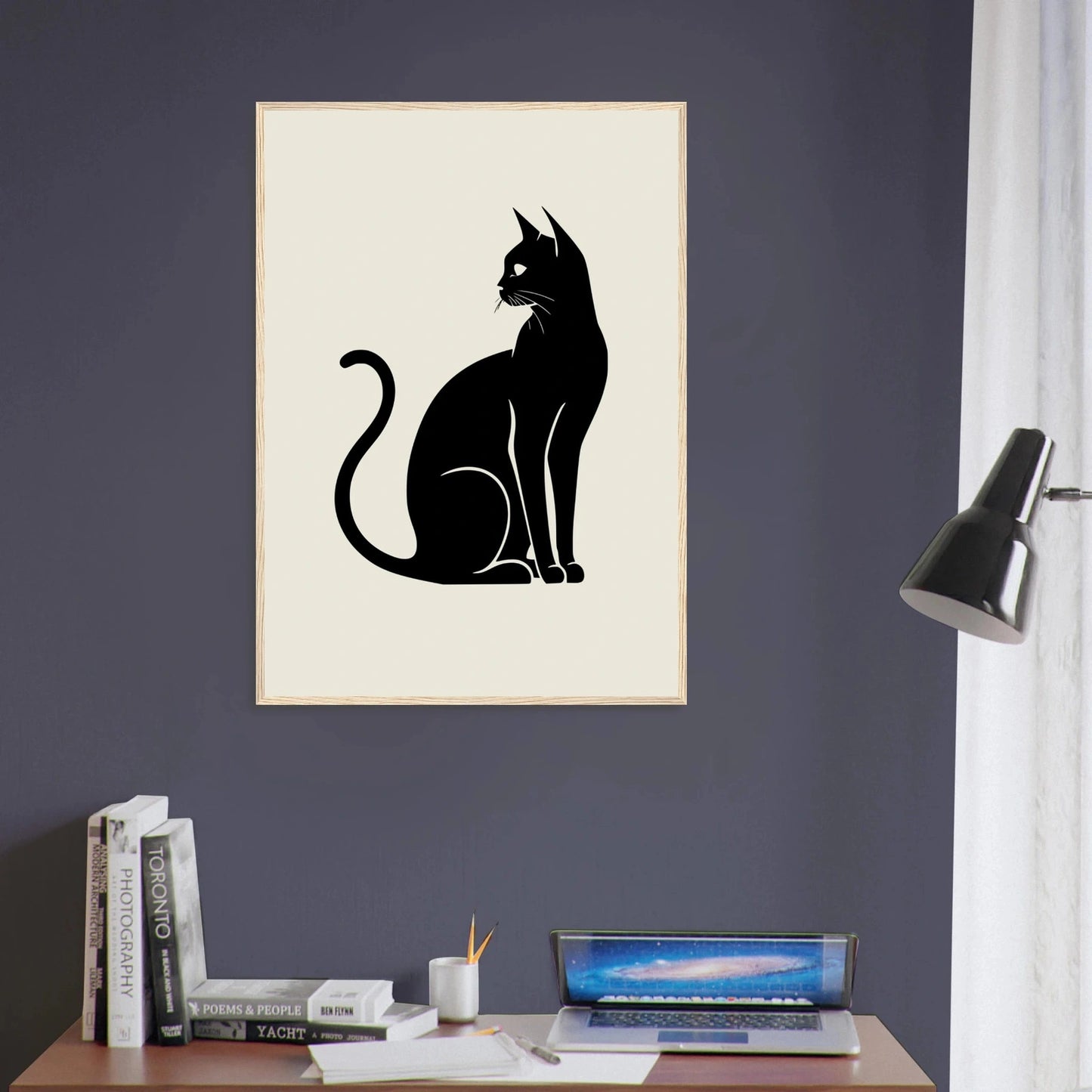 Svart katt silhuett | Premium plakat | Treramme - DanielfotoUten ramme21x29.7 cm / 8x12"