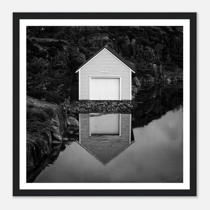 Naust på Øygarden | Premium plakat | Treramme - Danielfoto40x40 cm / 16x16″Premium plakat i matt papir - 