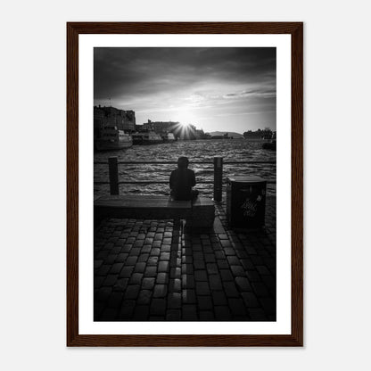 Solnedgang ved Fisketorget i Bergen | Premium plakat | Treramme - DanielfotoUten ramme21x29.7 cm / 8x12"
