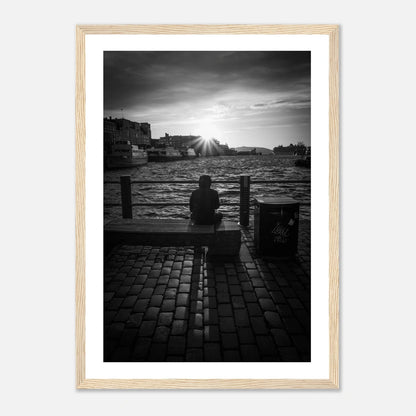 Solnedgang ved Fisketorget i Bergen | Premium plakat | Treramme - DanielfotoUten ramme21x29.7 cm / 8x12"