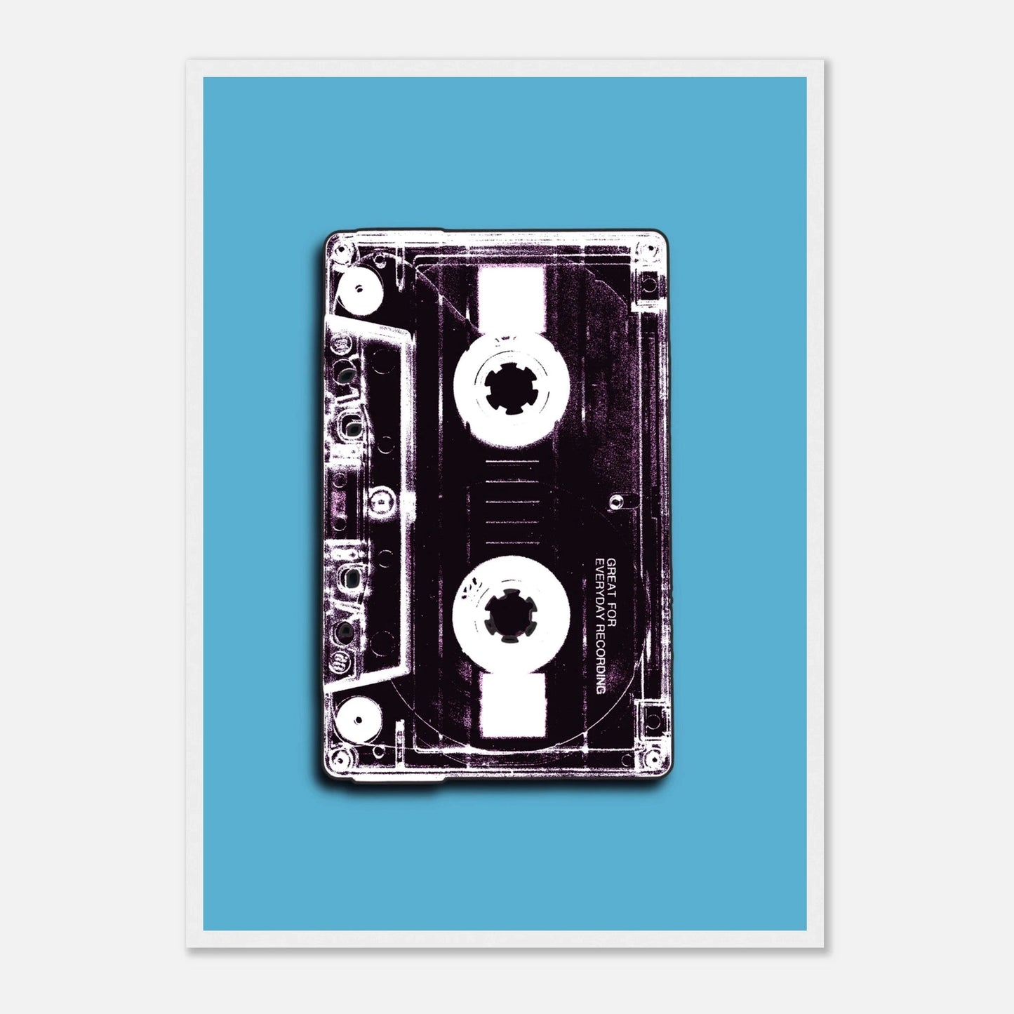 Retro kassett | 80‑talls vintage musikk veggkunst | Premium plakat | Treramme - DanielfotoHvit rammeA2 (42 x 59.4 cm)