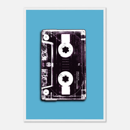 Retro kassett | 80‑talls vintage musikk veggkunst | Premium plakat | Treramme - DanielfotoHvit rammeA2 (42 x 59.4 cm)