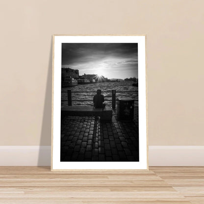 Solnedgang ved Fisketorget i Bergen | Premium plakat | Treramme - DanielfotoA1 (59.4 x 84.1 cm)Premium plakat i matt papir - 