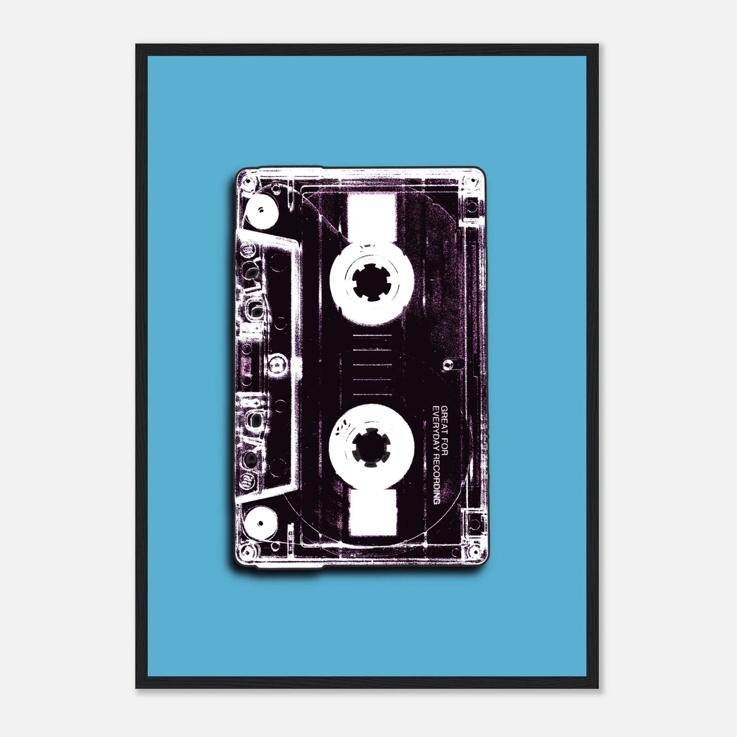 Retro kassett | 80‑talls vintage musikk veggkunst | Premium plakat | Treramme - DanielfotoSvart rammeA2 (42 x 59.4 cm)