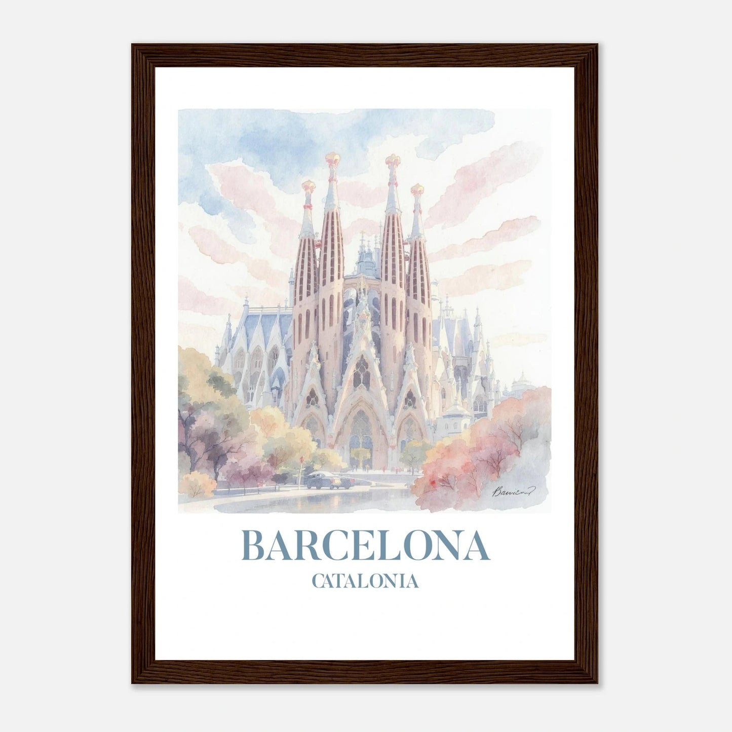 Barcelona | Premium plakat | Treramme - DanielfotoPremium plakat i matt papir med trerammeMørk treramme21x29.7 cm / 8x12"