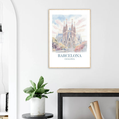 Barcelona | Premium plakat | Treramme - DanielfotoPremium plakat i matt papir med trerammeHvit ramme21x29.7 cm / 8x12"