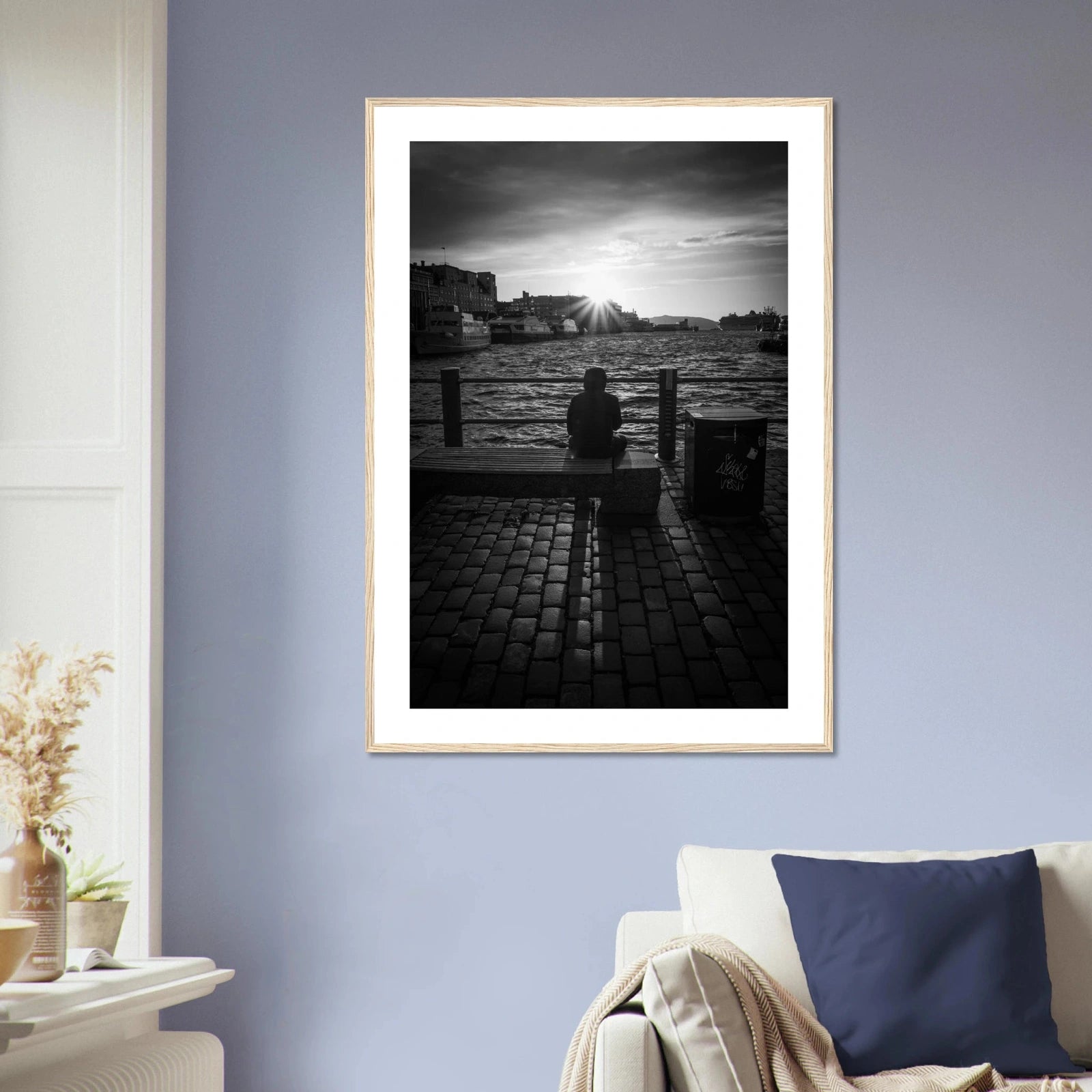 Solnedgang ved Fisketorget i Bergen | Premium plakat | Treramme - DanielfotoUten ramme21x29.7 cm / 8x12"